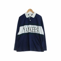 엠엘비스포츠 네이비 프린트패턴 면 긴팔카라티 남자 4893