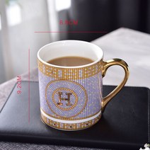 유럽 로얄코펜하겐 본차이나 명품 럭셔리 접시 영국빈티지 찻잔 그릇 고급 세트, 단일사이즈, H컵