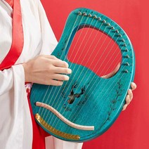 초보자 미니 하프 리라 취미 가정용 거문고 마호가니, 24현 블루