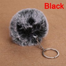 8cm 1 볼 2 색 프로스트 화이트 퍼 폼폼 볼 키 체인 여성용 가방 열쇠 고리 폼폰 포르테 음자리표