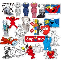 세서미x카우스x스누피 대형 스티커 세트 힙한 노트북 캐리어 꾸미기 캠핑 방수 인스