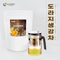 도라지 생강 차 100티백 + 티포트 500ml 세트 첨가물 없는 순수 국내산 100%, 100티백+티포트 500ml