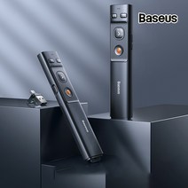 Baseus 베이스어스 PPT 리모트 컨트롤 리플렉터 / 100미터 레이저 거리 / USB+Type-C / 독일 레드닷 디자인상, 그레이