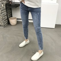 용된다 남자 빅사이즈 워싱 스판 슬림핏 청바지