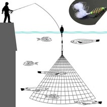 겨울 ice fish net trap mesh luminous bead netting fish net 태클 디자인 구리 shoal cast gill nets for fishing, 0.2-0.25kg 생선