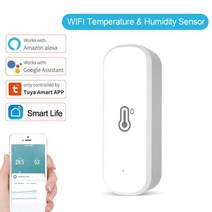 WiFi Temperature Humidity Sensor Indoor Smart Life Tuya Thermostat Hygrometer Works With Alexa Googl, 한개옵션0, 한개옵션0