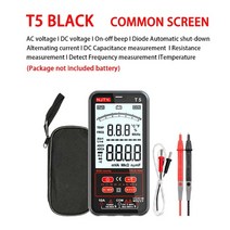 후크메타 메가테스터기 t5 전문 디지털 멀티미터 자동차 true rms ncv 600v ac dc 전압 스마트 자동 멀티미터 9999 카운트 테스터 도구 JX, t5 블랙