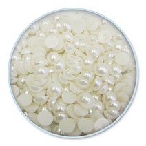 5000 유니아트 반쪽진주 반진주 혼합 아이보리 진주알 비즈공예 목걸이만들기 칼라진주, 10mm