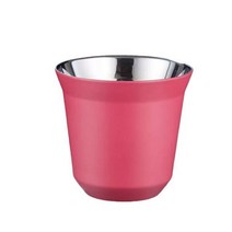 에스프레소 잔 이중 벽 스테인레스 스틸 컵 80ml 네스프레소 픽시 단열 커피 모양 귀여운 캡슐 보온 머그잔, 분홍색_80ML