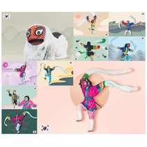 마음담아 50장세트 관광 한국 서울 명소 일러스트 탈 감성 코리아 전통 엽서 2종, 1세트(봉투X), 탈엽서50장세트