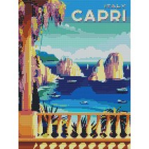 하모니아트 DIY 보석십자수 캔버스형 30X40, 30. 카프리 섬, 30. 카프리 섬, 1개