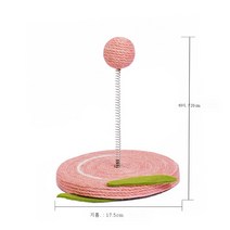 고양이 스크래쳐 기둥형 리필형 면줄 평판형 하우스형 스크래쳐 캣타워 캣폴 고양이 용품, [매달려]복숭아sisal봄놀리는고양이공