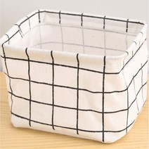 흰색 체크 패브릭박스 수납바구니 학생 이삿짐상자 소쿠리 원룸