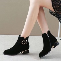 urkoteer 여성 빅사이즈 통굽 앵클부츠 데일리슈즈