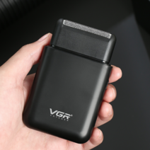 VGR 여행용 간편 전동 면도기 차량용면도기, 블랙의, V-390