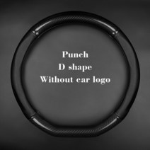 르노 트윈 고 스티어링 휠 커버 정품 가죽 탄소 섬유 자동차 PUleather 2009 RS 2012 레드 불 레이싱 RB, 03 D Shape-Black