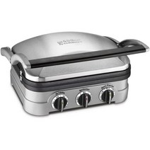 Cuisinart 쿠진아트 파니니 프레스 스테인레스 스틸 그릴러 샌드위치 메이커 등 5-IN-1 GR-4NP1, Griddler