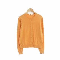 유니클로 오렌지 면 긴팔슬림가디건 여자 XS 0033