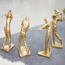 엔틱 골드 골프 피규어 장식 소품 4P