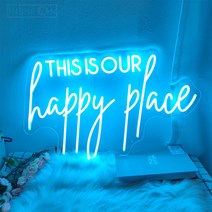아크릴무드등 네온 사인 LED 램프 웨딩 파티 룸 장식 벽 미적 바 게임 행복한 장소, 15.Green 50cm - 영국