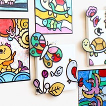 [바이위즈] 포일 호일 아트 가루 스티커 동물 민화 팝 크리스마스 방 꾸미기 돌봄 교실 방과후 미술 수업 발달 학습, 포일아트(산타눈사람)+스티커선물