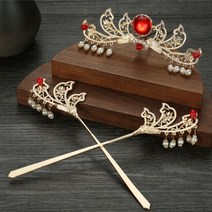 비녀 1461# 한복 머리 장식 풀 세트 관녀 보류수채 초선 귀걸개 사극 소품 뉴타임즈 Z