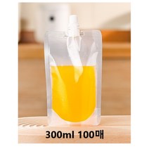 일회용 스파우트 주스 육수 음료 한약 레토르트 팩 파우치 투명 300ml 100매 도구포함