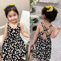 아가꼬 아동복 DS 국화꽃블랙원피스 수입 [7호] 민소매 플라워 뒷트임
