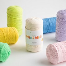 미니밀리 250g 뜨개실 면사 털실 가방 마크라메 코튼실 미니밀리실, 721 블루비즈