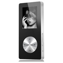 mp4 휴대용 mp3플레이어 블루투스 1.8 무선 HiFi HD MP3 MP4 플레이어 무손실 스테레오베이스 마이크 이어폰 고속 충전 USB 케이블 스피커 FM 기록 및 TF 슬롯, 은_4GB
