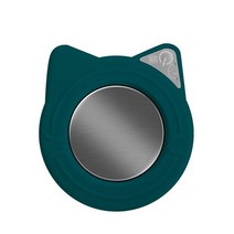 스마트 컵 머그 워머 귀여운 따뜻한 고양이 귀 모양 가열 코스터 커피 따뜻한 유지 커피 우유 차 55도 섭씨 선물 소녀, 초록, 유럽 ​​연합