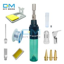 가스레귤레이터 1300 섭씨 부탄 가스 용접 인두 펜 버너 블로우 토치 납땜 무선 팁 도구, 02 13pcs