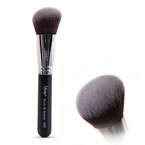 컴퍼니24 Nanshy 라운드 블러쉬 브러시 파우더 및 크림 페이스 메이크업 적용 블렌딩을 위한 브론저 컨투어 푹신한 블러셔 비건 크루얼티 프리 블랙, large/dense