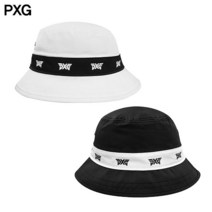 [피엑스지] [PXG] 여성용 골프모자 / 로고 리핏 버킷햇 / 화이트 블랙, 색상:1.화이트 / 사이즈:One Size