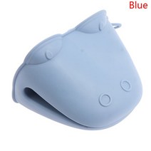 조리도구걸이 조리도구거치대 주방국자걸이1Pc 주방 실리콘 내열성 장갑 클립 전자 레인지 단열 미끄럼 방, 01 BL