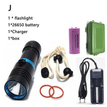 수중써치 수중랜턴 5000lm xm-l2 led 스쿠버 다이빙 손전등 라이트 다이빙장비, j, 그물, 황색 신호등