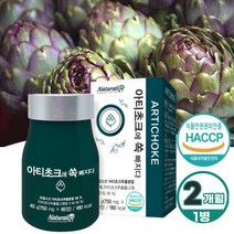 순수 100% 프리미엄 프랑스 산 유기농 아티초크 추출 물 분말 정 식약처 인증 식이섬유 아티쵸크 (+사은품 증정), 60정 x 1통 (2개월분)