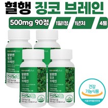 네츄럴플러스 혈행 앤 징코 브레인 90정 4통 은행잎추출물 나이아신 셀렌 판토텐산 플라보노이드 jinko