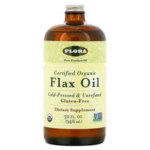 플로라 Certified 오가닉 아마씨유 오일 Flax Oil 32 946ml, 32 fl oz