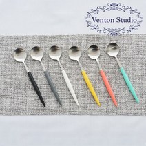 벤톤스튜디오 드블랑 실버 커피&요플레 티스푼 1P, 블랙