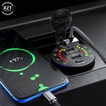 전기차충전기 가정용 완속 충전케이블 qc3.0 + pd 자동차 usb 충전기 전압계 알루미늄 합금 usb 전원 어댑터 콘센트 12v 24v 오토바이 용 led 디스플레이, 충전기
