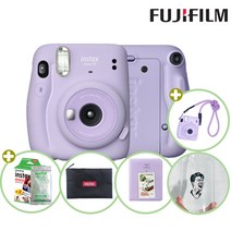 인스탁스 미니11카메라+파우치+미니1p+스트랩+하드앨범+유리컵, 1개, 라일락퍼플