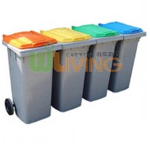 분리수거함(HDPE) (다용도함120L/페달형) 실외 분리수거대 폐건전지 종이, 주황_PET병류, PET병류