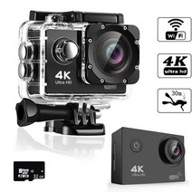 브이로그 카메라 자전거 액션캠 야외 포켓 미니 울트라 hd 4k 30m 수중 방수 화면, 블랙 전용 카메라