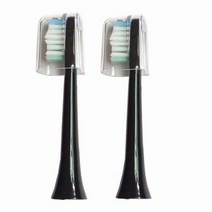 휴비나인 전동칫솔리필 SarmocareS100 S200 울트라 소닉 전동 칫솔 교체용 헤드 브러시, 없음, 2 black s100 head