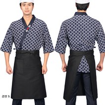 [ UAE19 ] 검정색/검은색/면TC/서빙용/식당용/작업/일식/허리앞치마, L