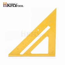 각도 눈금자 7/12 인치 미터법 알루미늄 합금 삼각형 측정 목공 속도 사각형 각도기 도구, 04 7inch yellow alloy
