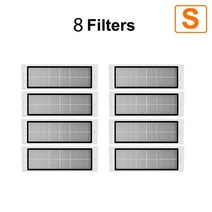 샤오미 호환 1 1s 헤파 필터 액세서리 mi 로봇 진공 청소기 roborock s5 max s6 순수 s6 max s5 s51 s50 s55 xiaowa e25 e35, 8개의 필터