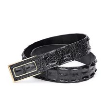 천연 악어 가죽 벨트 브라운 블랙
