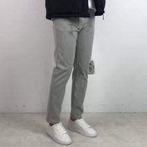 남자 9부 일자핏 그레이 진 스판 팬츠 M - 3XL